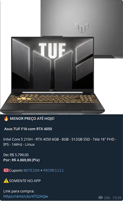 Notebook gamer em promoção